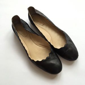 GENUINE CHLOE LAUREN SCALLOPED LEATHER BALLET FLAT
